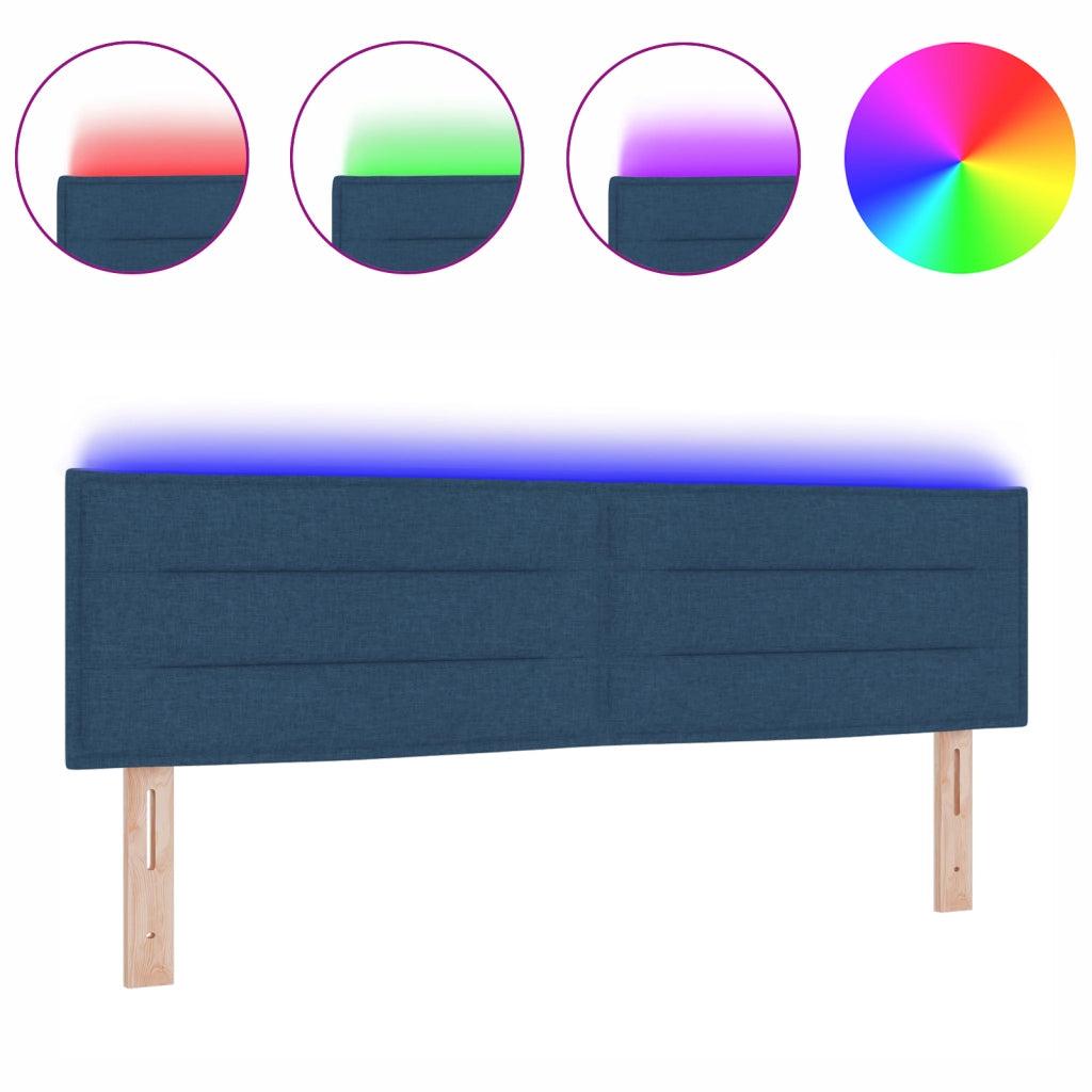 Testata LED Design Linee Blu 80 cm Tessuto