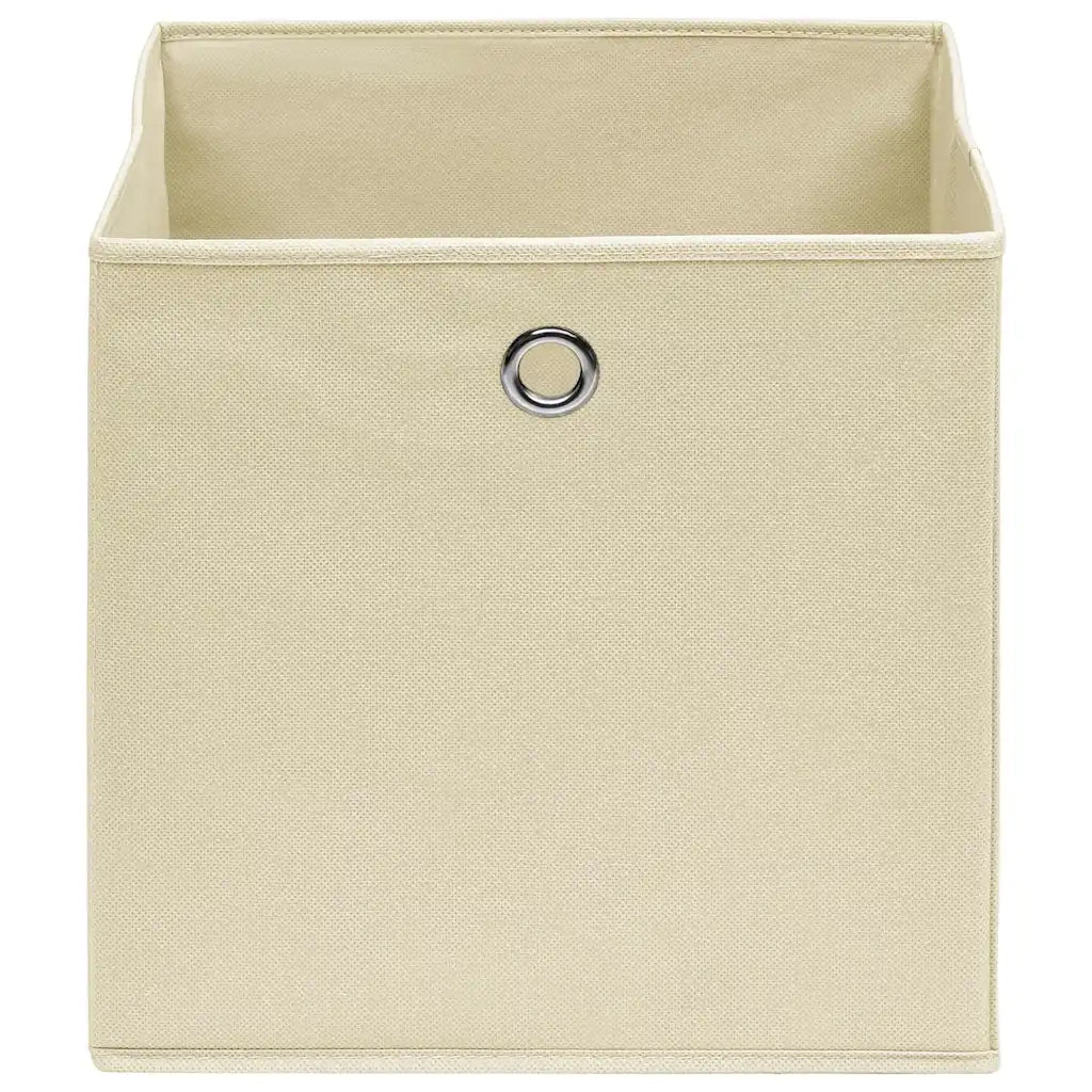 Scatole Portaoggetti con Coperchi 10 pz Crema 32x32x32cm Tessuto CFW7609671