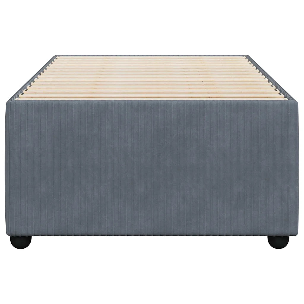 Giroletto senza Materasso Grigio Scuro 100x200 cm Velluto