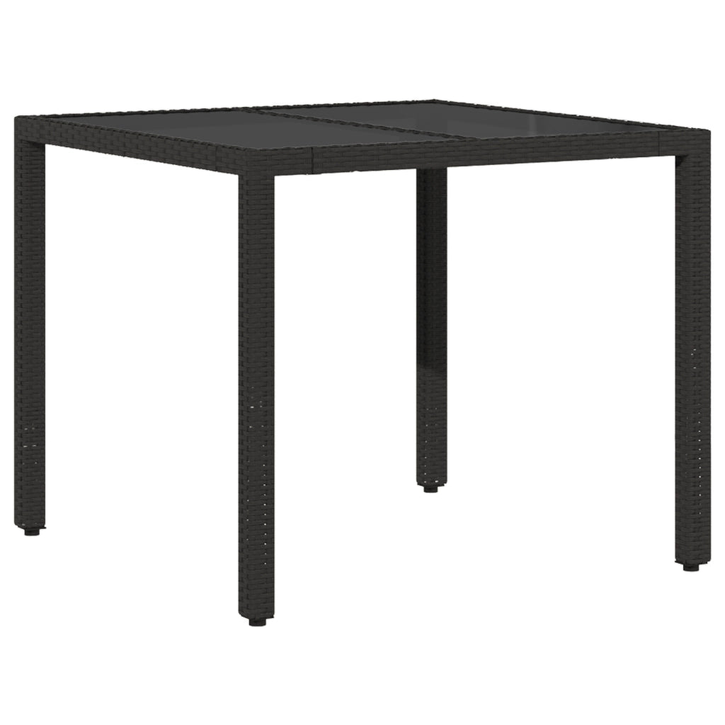 Set da Pranzo da Giardino a 3 Pezzi con Cuscini in Polyrattan Nero