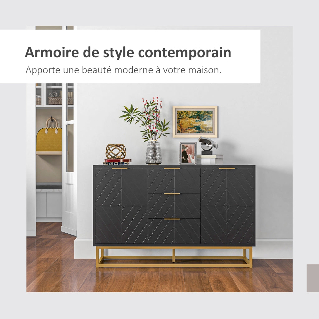 Credenza design ¨C zephmum ¨C nero legno metallo dorato