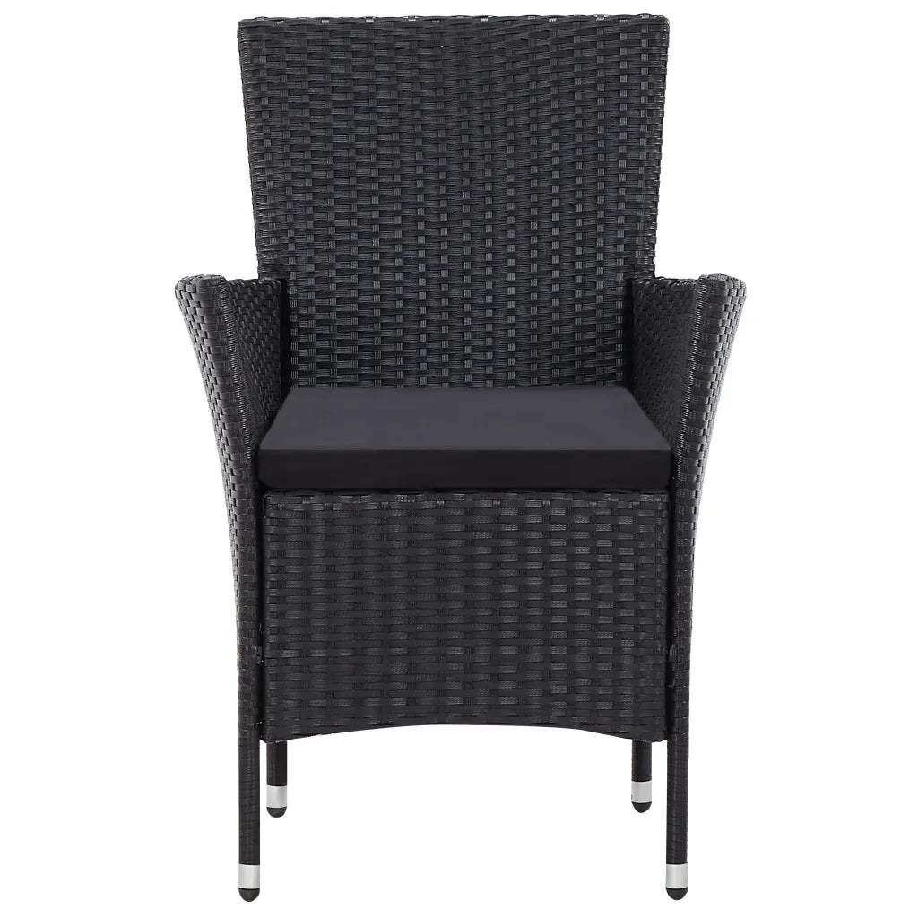 Set Mobili da Pranzo per Giardino 7 pz in Polyrattan Nero  cod mxl 35158