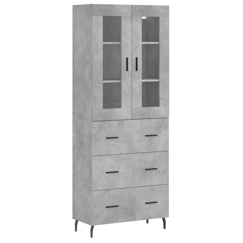 Buffet credenza cassettiera armadio mobile contenitore organizer cucina soggiorno salotto alto 69,5 x 34 x 180 cm legno ingegnerizzato grigio 02_0034577