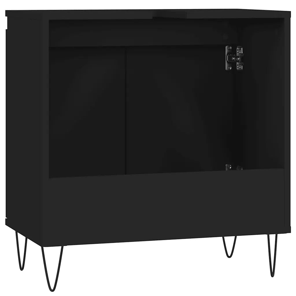 vidaXL Mobile da Bagno Nero 58x33x60 cm in Legno Multistrato