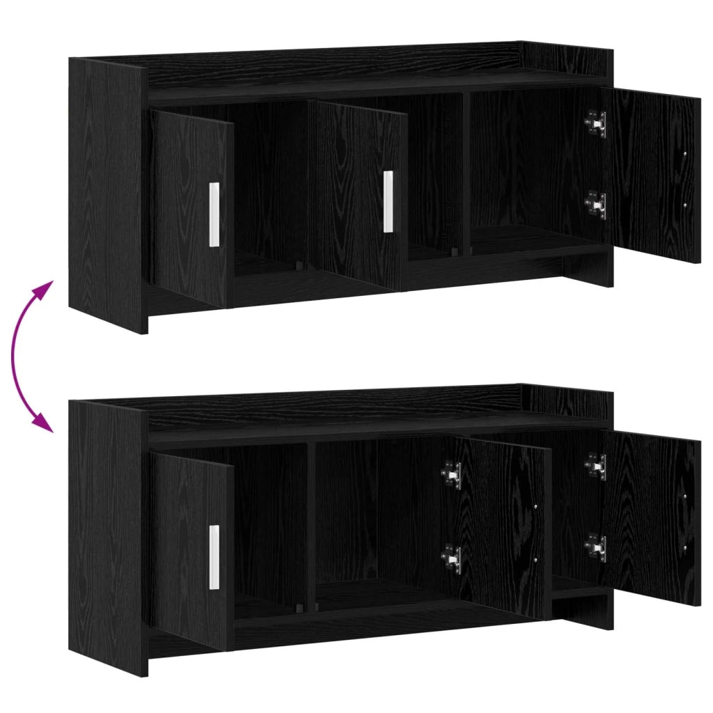 Mobile TV 102 x 33 x 47 cm Rovere Nero Legno ingegnerizzato 8011188