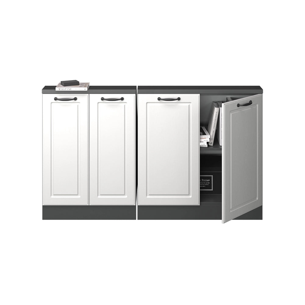 Set di mobili sottotetto Rion Bianco rustico/Antracite Set di 2 Vicco