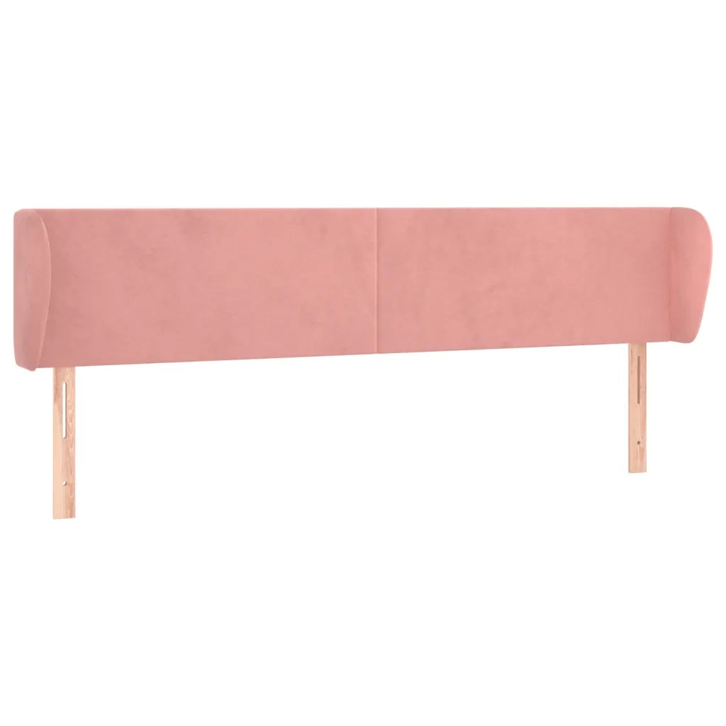 Testiera ad Orecchio-Testata con Orecchie Rosa 163x23x78/88 cm in Velluto 114084