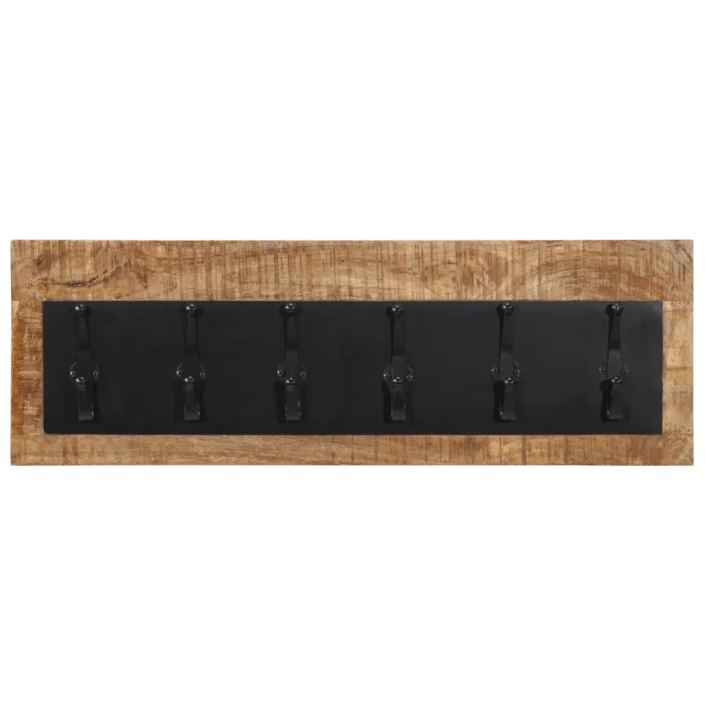 Appendiabiti da Parete con 6 Ganci in Legno Massello di Mango 358952