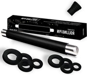 Deegroller XXL regolabile - con supporto a distanza - rivestimento antiaderente in silicone - BPA libero - per pizza e prodotti lievitati
