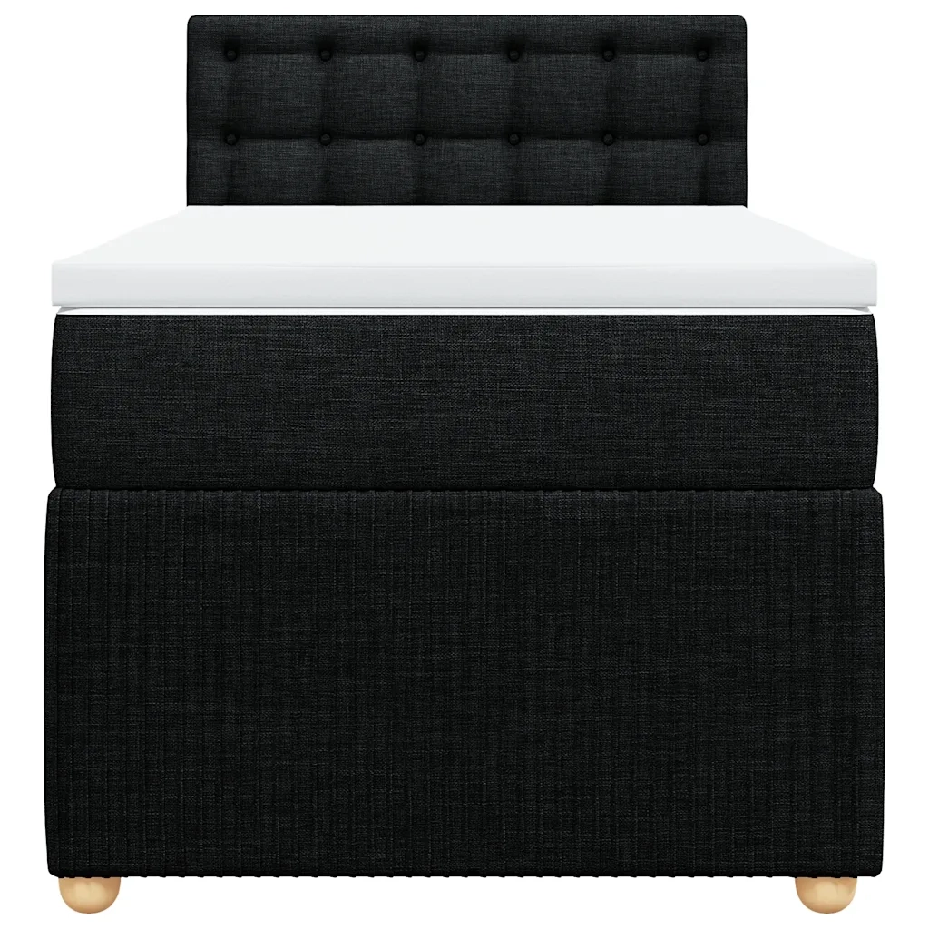 Giroletto a Molle con Materasso Nero 90x200 cm in Tessuto