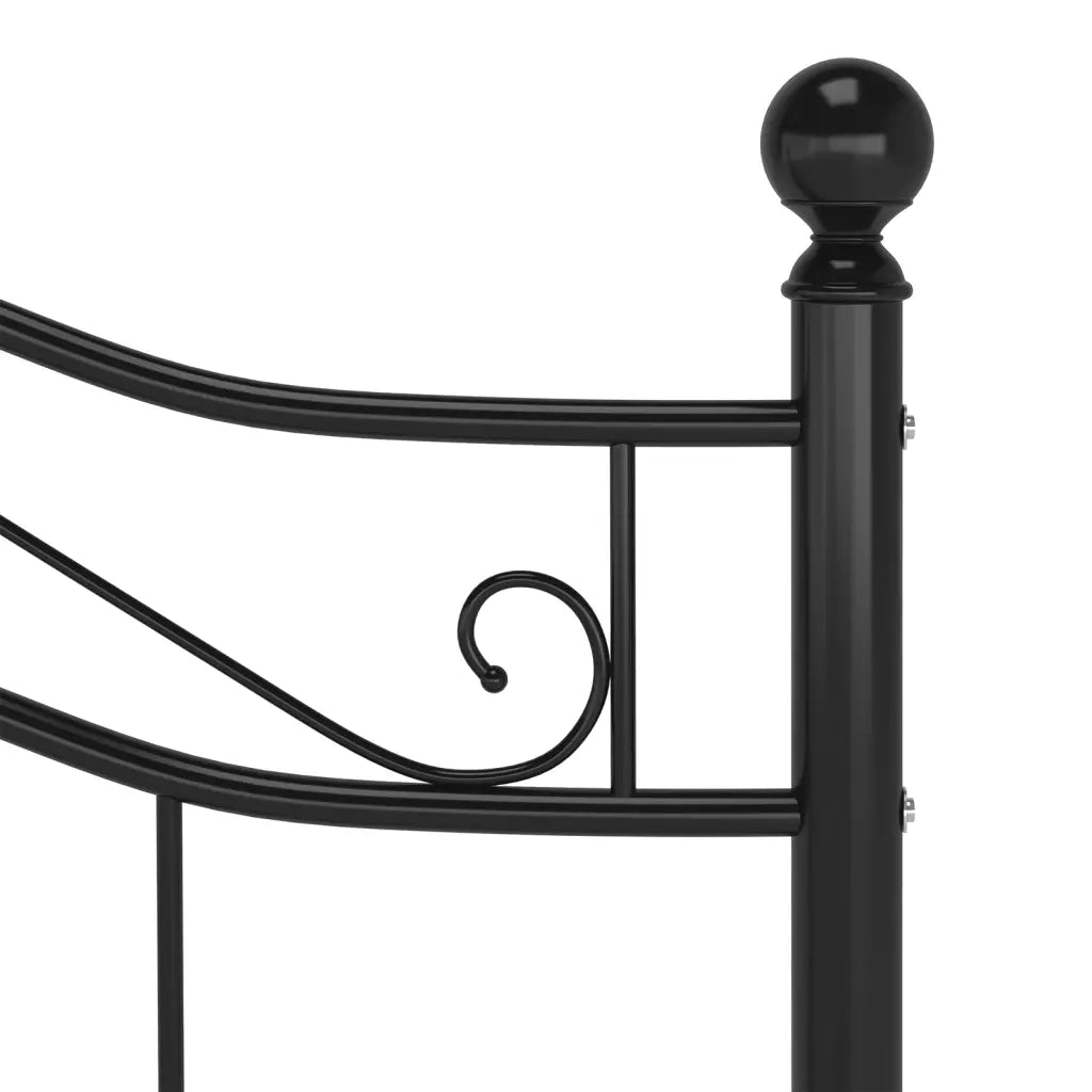 Giroletto-Struttura Letto Nero in Metallo 120x200 cm 901697