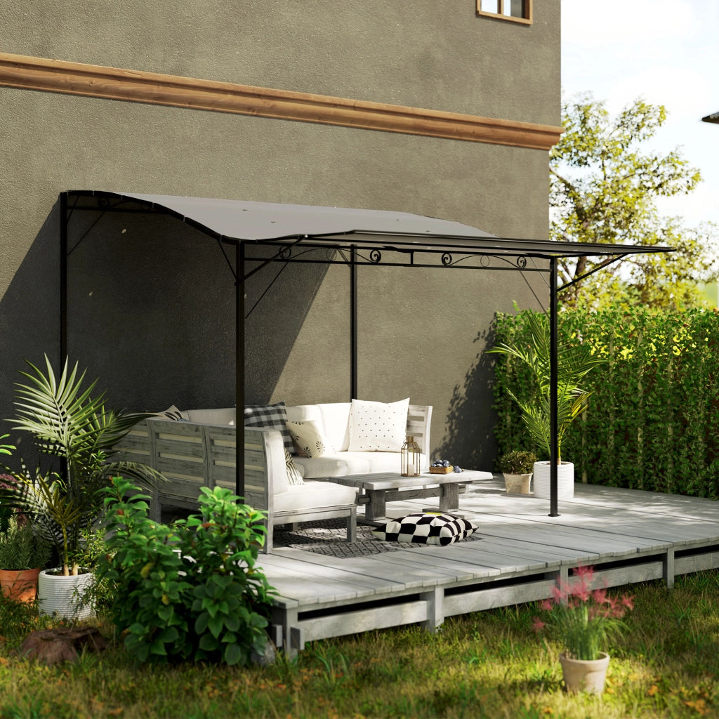 Gazebo con tetto apribile ¨C zephmum ¨C Grigio scuro 3x2.5m
