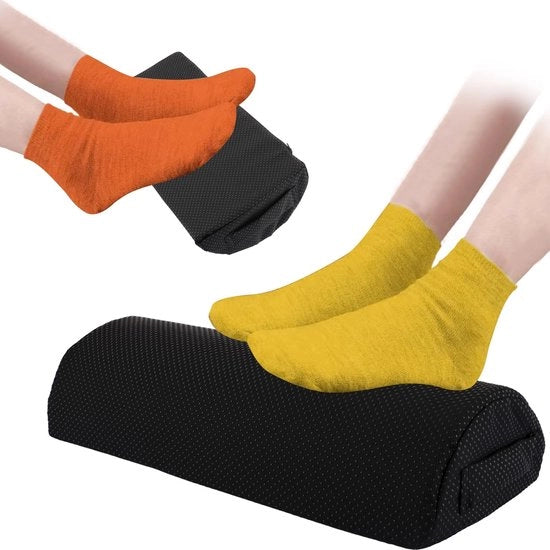 Supporto Ergonomico per Piedi - Sotto Scrivania - Risolve la Schiena e la Cuffia - Nero - Supporto per Piedi Comodo - Ideale per Lavoro da Casa