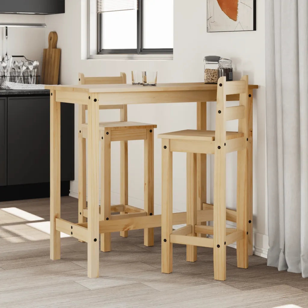 Set da Bar 3 pz in Legno Massello di Pino CFW6489059
