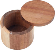 Cassa per spezie in legno con coperchio girante per cucina - Bella cassetta in legno per sale, pepe, zucchero e spezie - Cassetta gastronomica in stile con funzione di conservazione