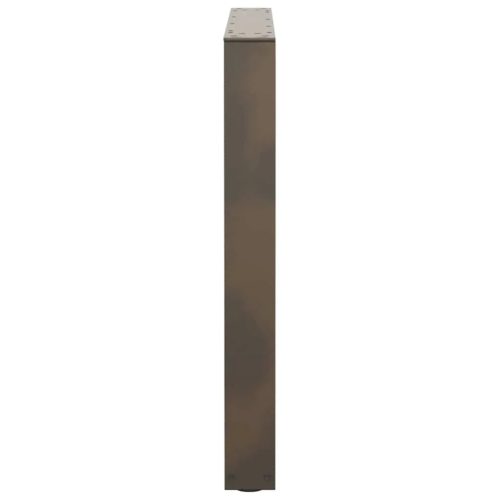 Set di 2 gambe per tavolo da pranzo geometriche modernizzate 90 x 72 cm con piedini regolabili in acciaio naturale 02_0056941