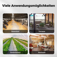 Generatore di calore a gas GPL, 15 kW 30 W 320m³/ora, cannone aria calda con avviamento piezoelettrico, incluso riduttore di pressione del gas per la Spagna 700 mbar con tubo da 1,5 m