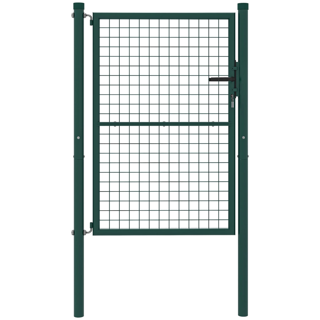 Portillon da giardino in acciaio con serratura ¨C zephmum ¨C verde 97x175 cm