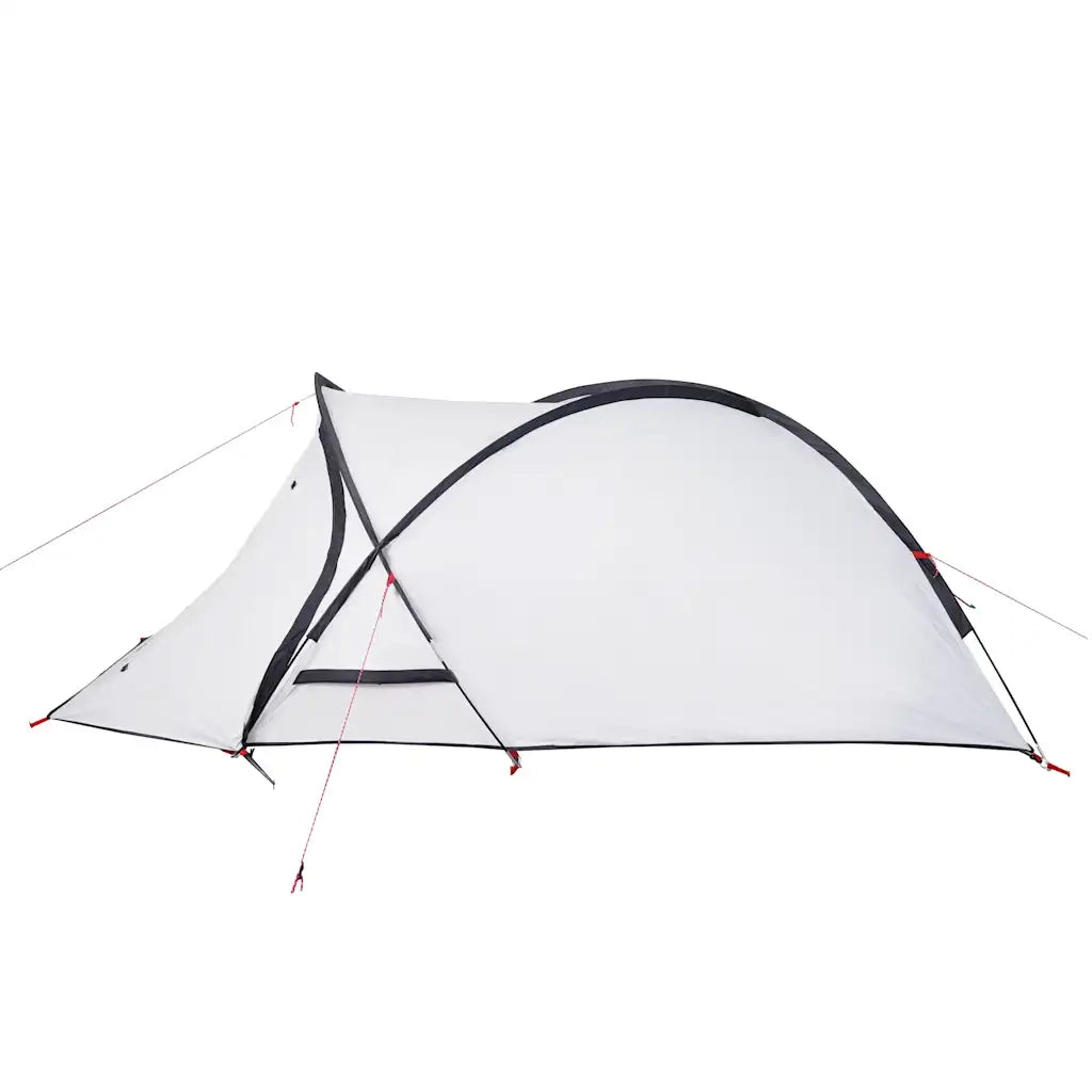 Tenda Campeggio a Cupola 2 Persone-Tenda per Escursionismo Bianca Tessuto Impermeabile 397125