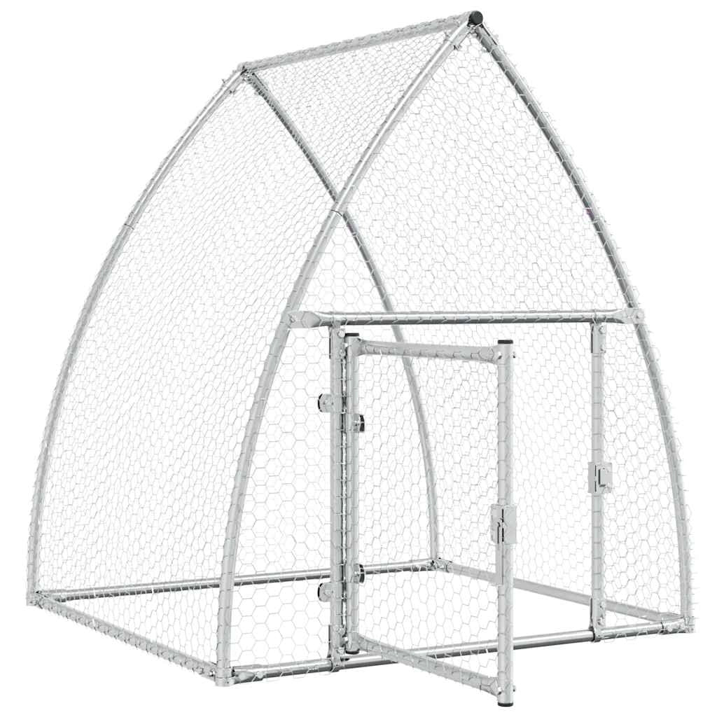 Pollaio argento 100 x 105 x 120 cm acciaio zincato Argento 02_0041665
