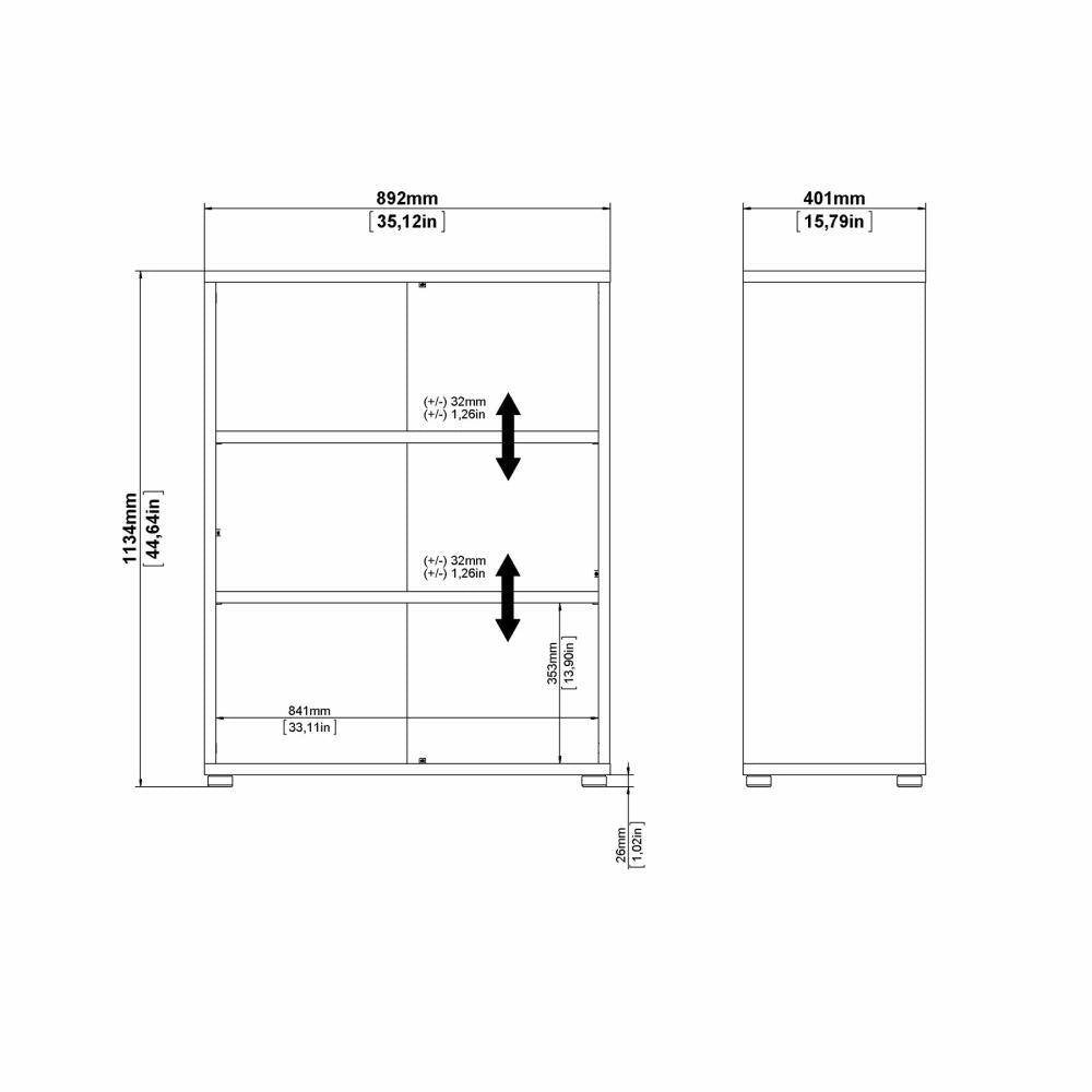Libreria Aziza, Scaffale da ufficio, Mobile portalibri, Biblioteca, 89x40 h113 cm, Quercia