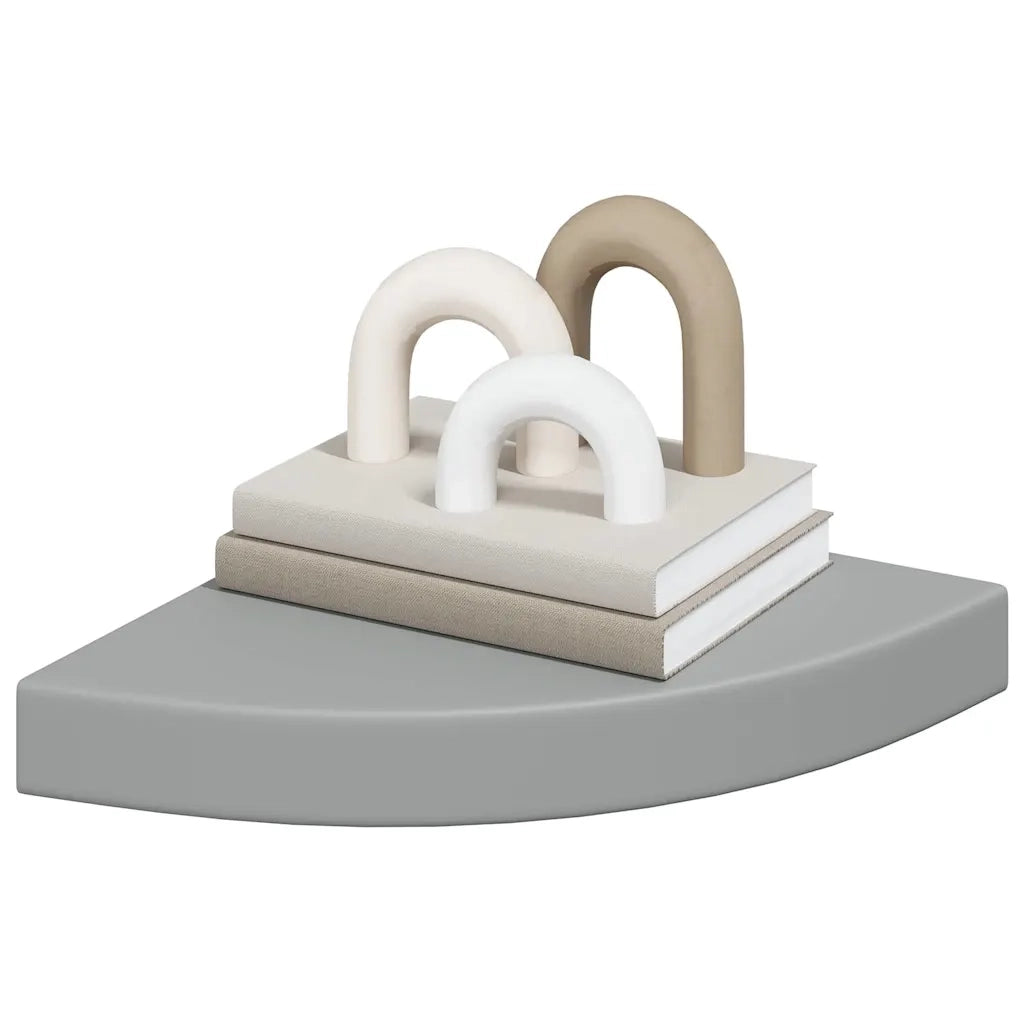 Scaffali Angolari a Parete 2 pz Grigi 25x25x3,8 cm in MDF 323902