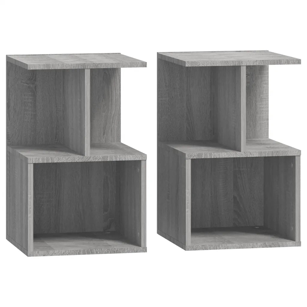 Comodini 2 pz Grigio Sonoma 35x35x55 cm in Legno Multistrato 815186