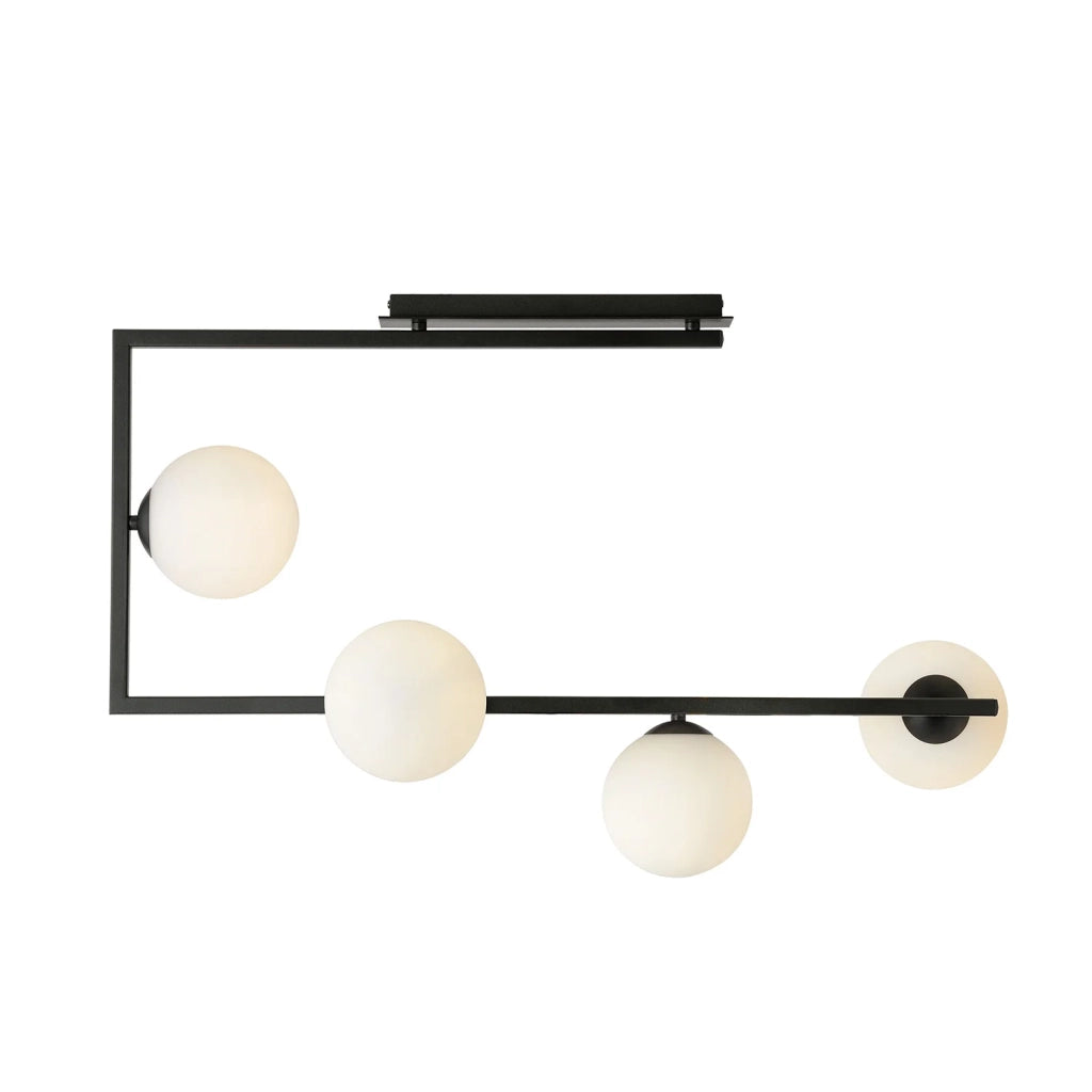 Plafoniera Minimal Nanna Acciaio Nero Oro 4 Luci E14 Ip20