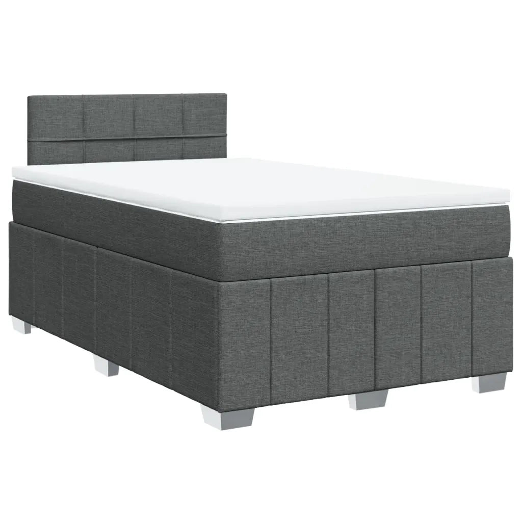 Giroletto a Molle con Materasso Grigio Scuro 120x200 cm Tessuto 3287036