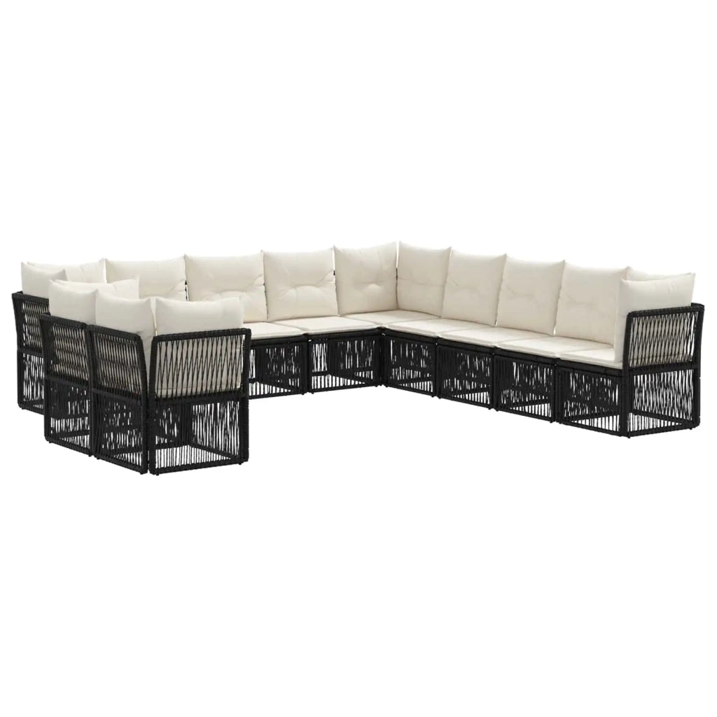 Set Divano da Giardino 11 pcs Nero polyrattan 3434275