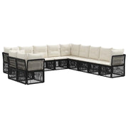 Set Divano da Giardino 11 pcs Nero polyrattan 3434275