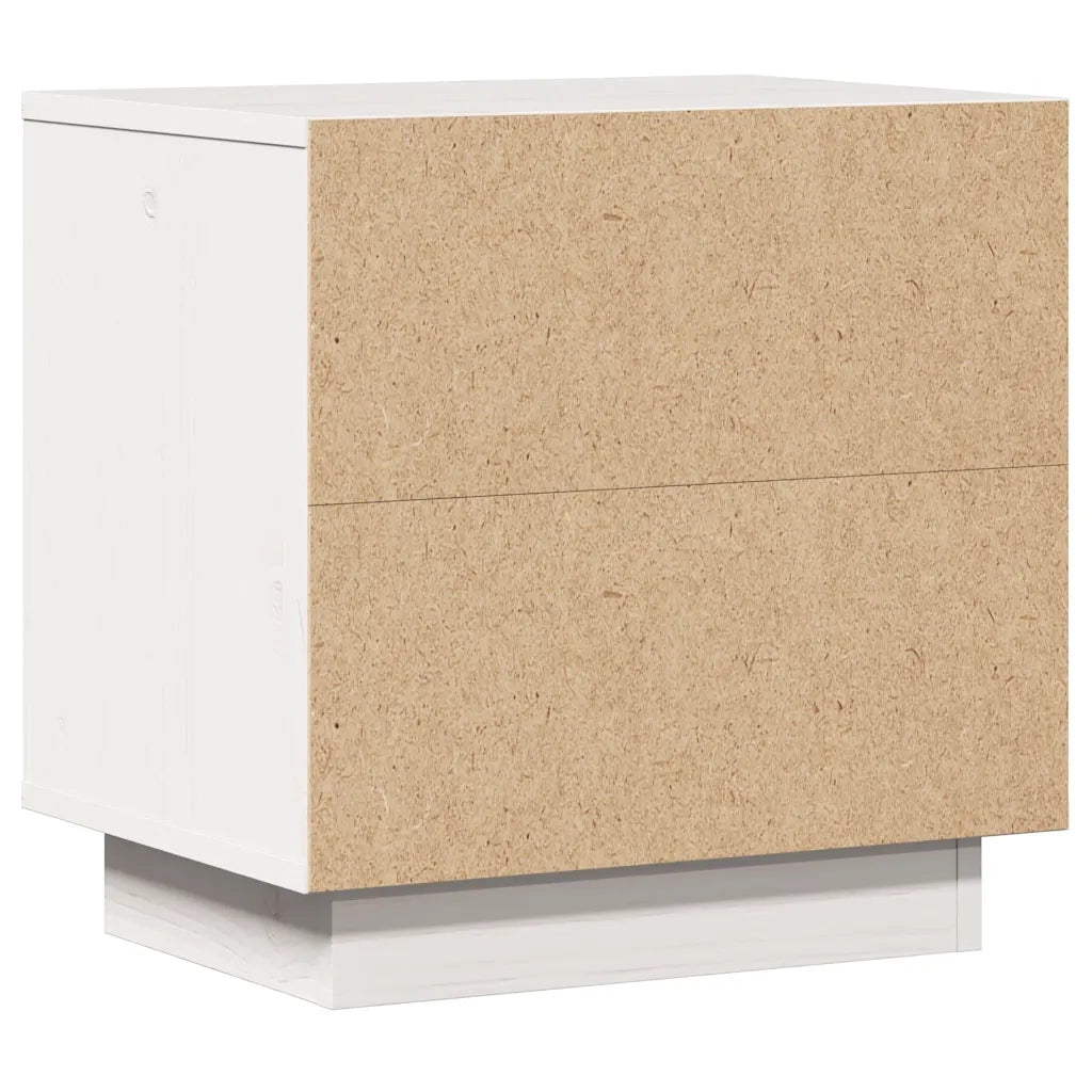 Comodino | Armadio da Notte | Mobiletto da notte Bianco 40x30x40 cm in Legno Massello di Pino