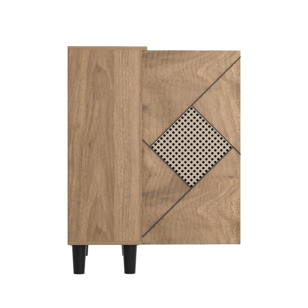 Scarpiera con più vani e ante chiuse in pannello truciolare effetto legno per ingresso 80 × 31 × 91 cm