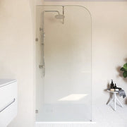Doccia walk-in arco 140cm con cerniere cromate vetro 8mm trasparente easy clean h200 | Senja
