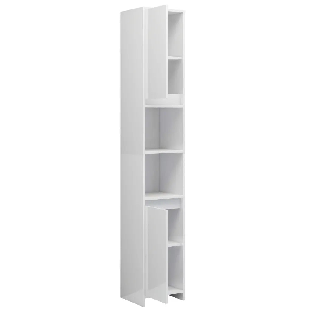 Mobile da Bagno Bianco Lucido 30x30x183,5 cm Legno Multistrato 802675