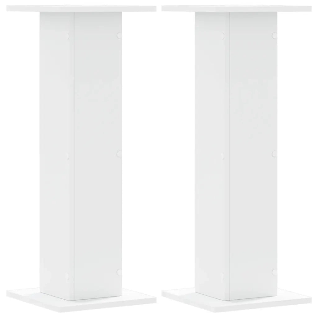 Supporti Altoparlanti 2 pz Bianchi 30x30x80cm Legno Multistrato