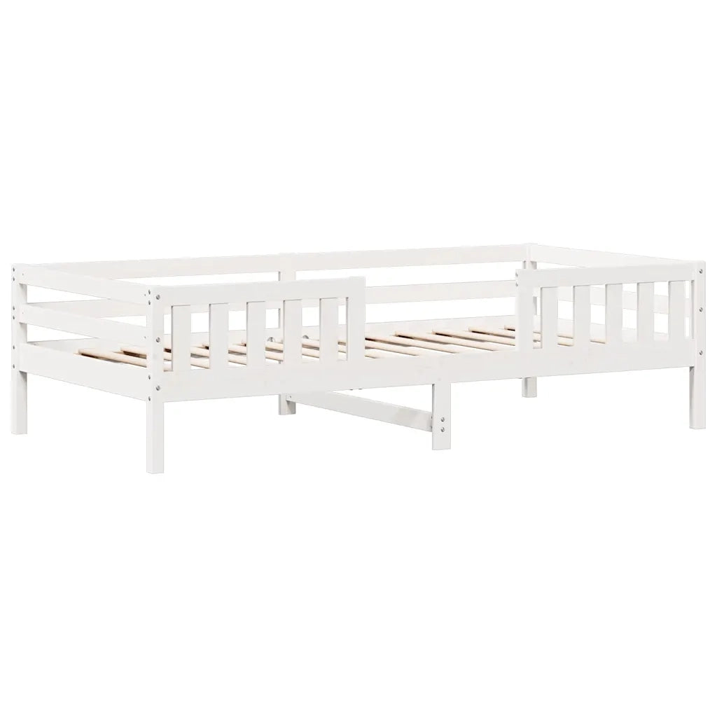 Letto senza Materasso Bianco 90x190 cm in Legno Massello Pino