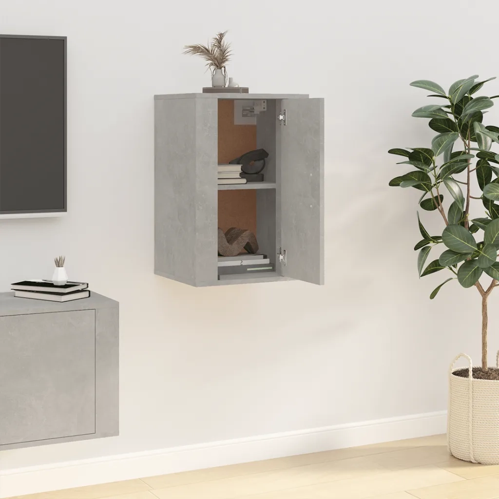 Mobile Porta TV a Parete Grigio Cemento 40x34,5x60 cm 816664