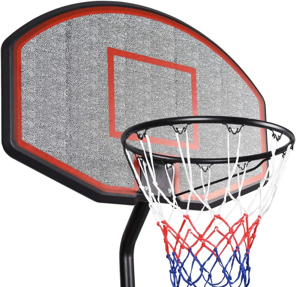 Canestro da Basket Mobile con Rotelle Altezza Regolabile 257-305cm con Base Set Cestino Partita Pallacanestro
