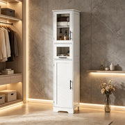 ARMADIO COLONNA BAGNO 40x31x170 cm MDF Bianco con ripiani regolabili