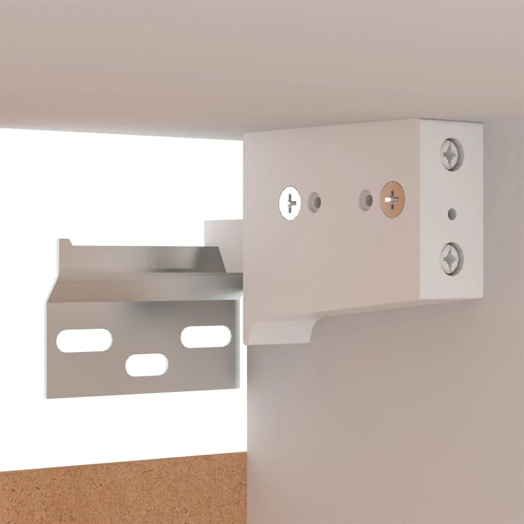 Set di mobili in legno ingegnerizzato bianco da 7 pezzi tra cui armadio credenza mobile TV e televisore per soggiorno camera da letto e salotto (02_0025155)