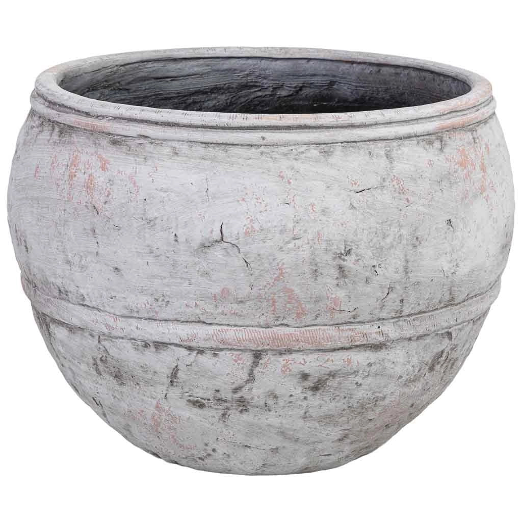 Vaso in fibra di vetro bianco 43,5x43,5x32 cm