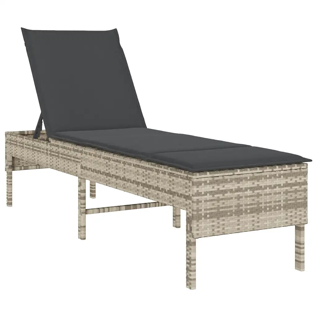 Lettino Prendisole con Cuscino Grigio Chiaro 55x200x44 cm 4104105
