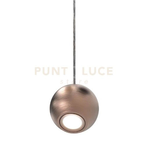 NEMO-RS Sospensione 1 luce senza base  attacco GU10 lampadina inclusa colore rame spazzolato diametro 12cm