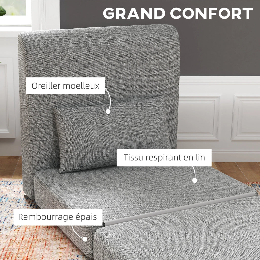 Poltrona letto ¨C zephmum ¨C grigio, con materasso