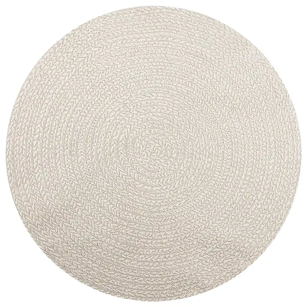 Tappeto ZIZUR Crema Ø 160cm Aspetto Iuta per Interni ed Esterni 4010386