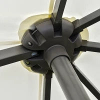 Ombrellone da Giardino XXL 4,6L x 2,7l x 2,4H cm con Base a Croce, Apertura e Chiusura con Manovella, Acciaio e Poliestere ad Alta Densità, Beige