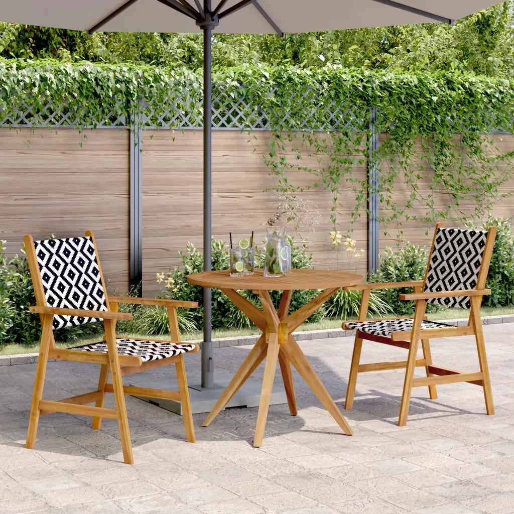 vidaXL Set da Pranzo per Giardino 3 pz in Legno Massello di Acacia