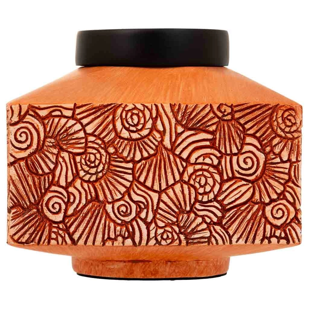 Scatola decorativa in poliresina arancione 16x16x13,5h