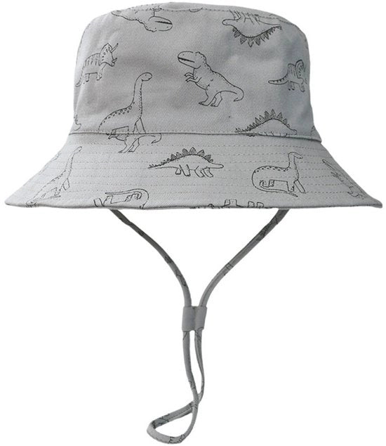 Cappello per bambini in cotone - 52 cm protezione solare per bambini - cappello per animali - unisex - cappello per pescatori per bambini - primavera e estate cappello con stampa cartoon - cappello per bambini regolabile con elastico
